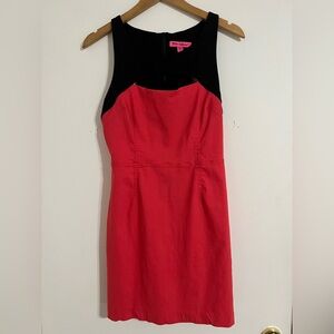 Betsey Johnson Black and Red Sheath Mini Dress for Cocktail Night Out